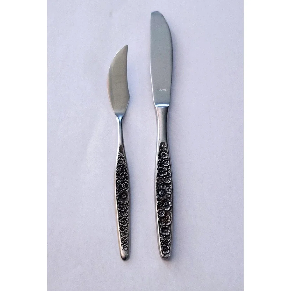 VTG Interpur JARDINERA Flatware Set Floral Dinner Knife & Butter‎ Knife Japan